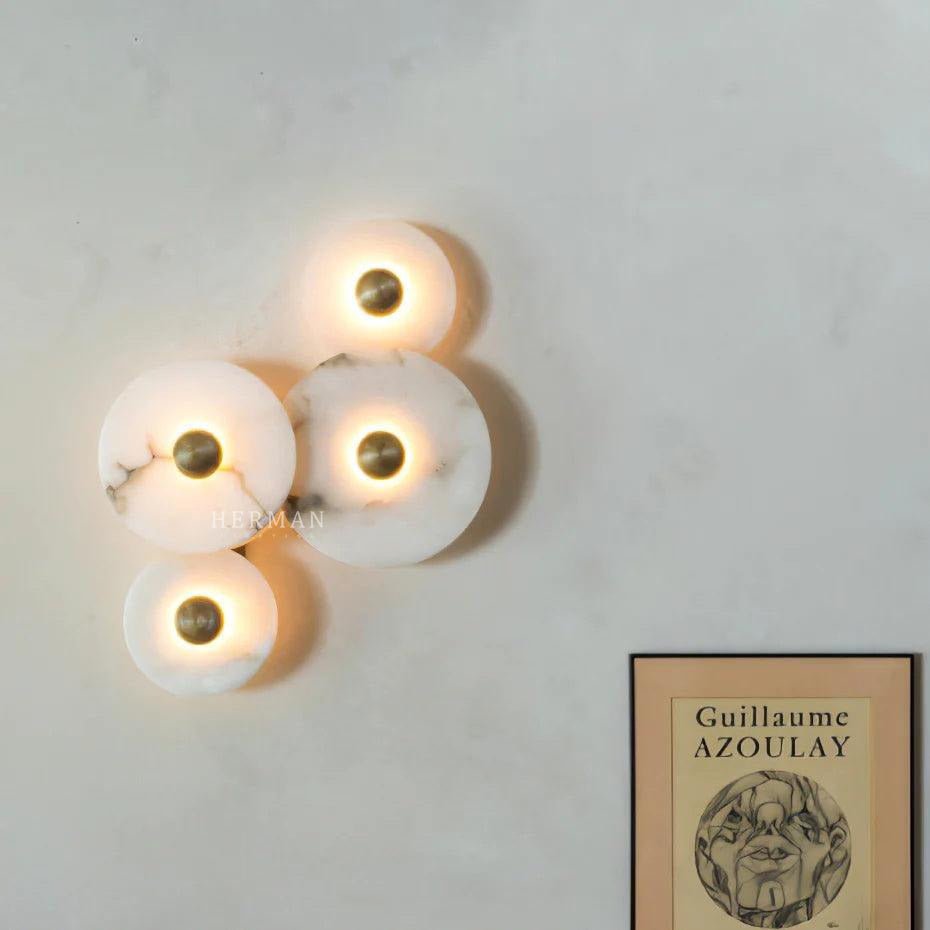 Median Alabaster Flush mount - 4 Surface - BrassBlushlighting
