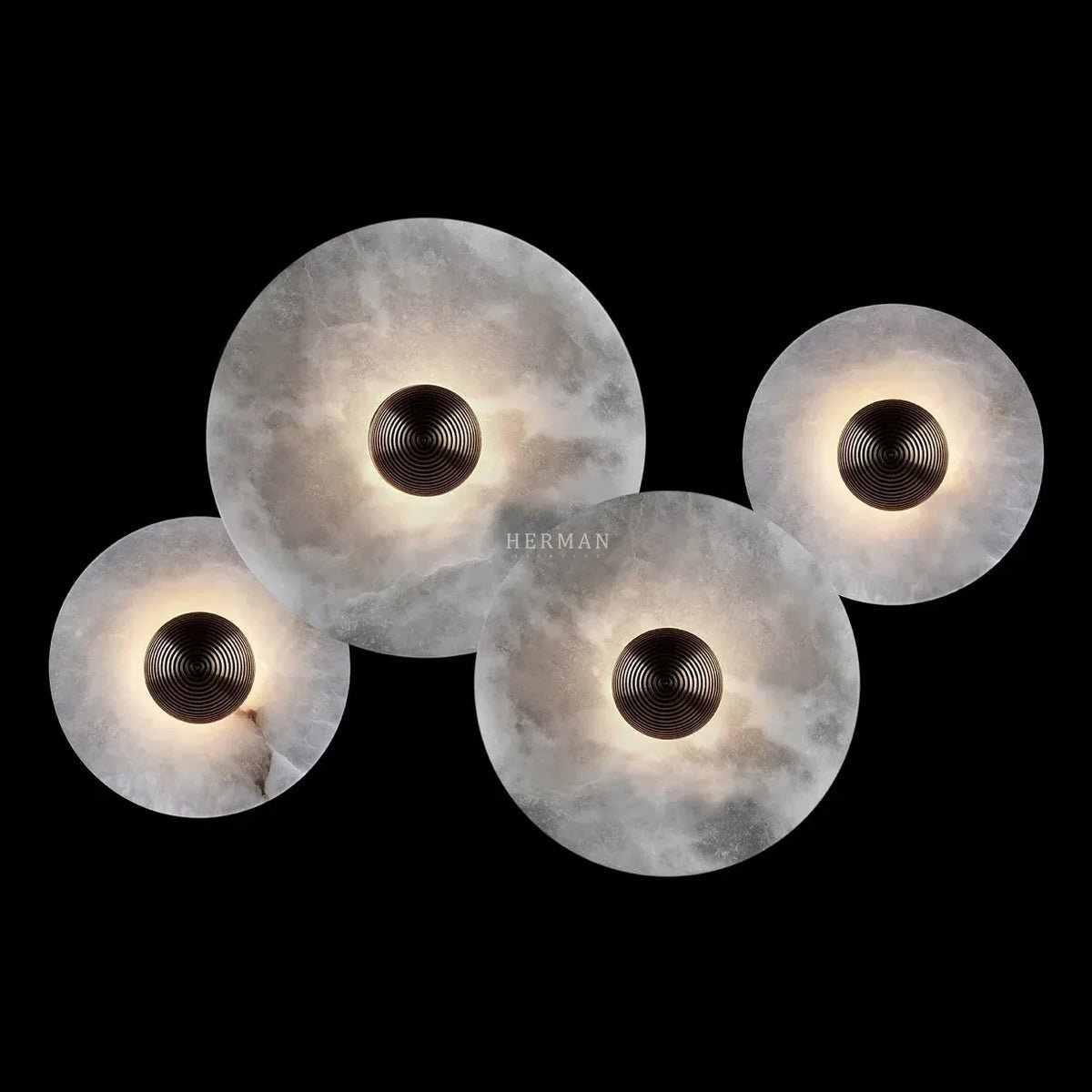 Median Alabaster Flush mount - 4 Surface - BronzeBlushlighting