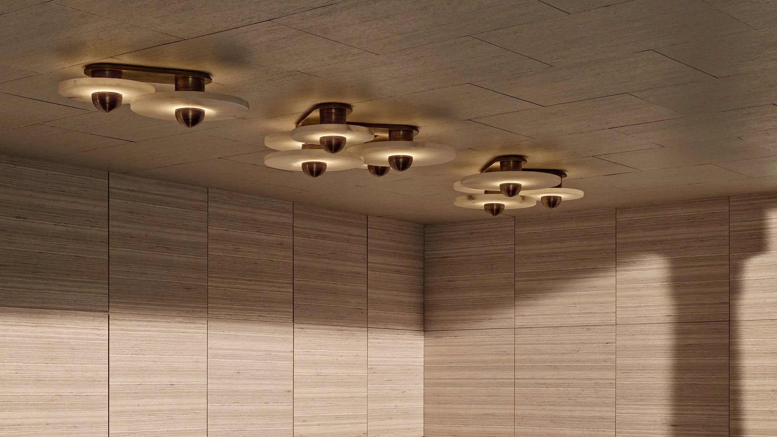 Median Alabaster Flush mount - 4 Surface - BronzeBlushlighting