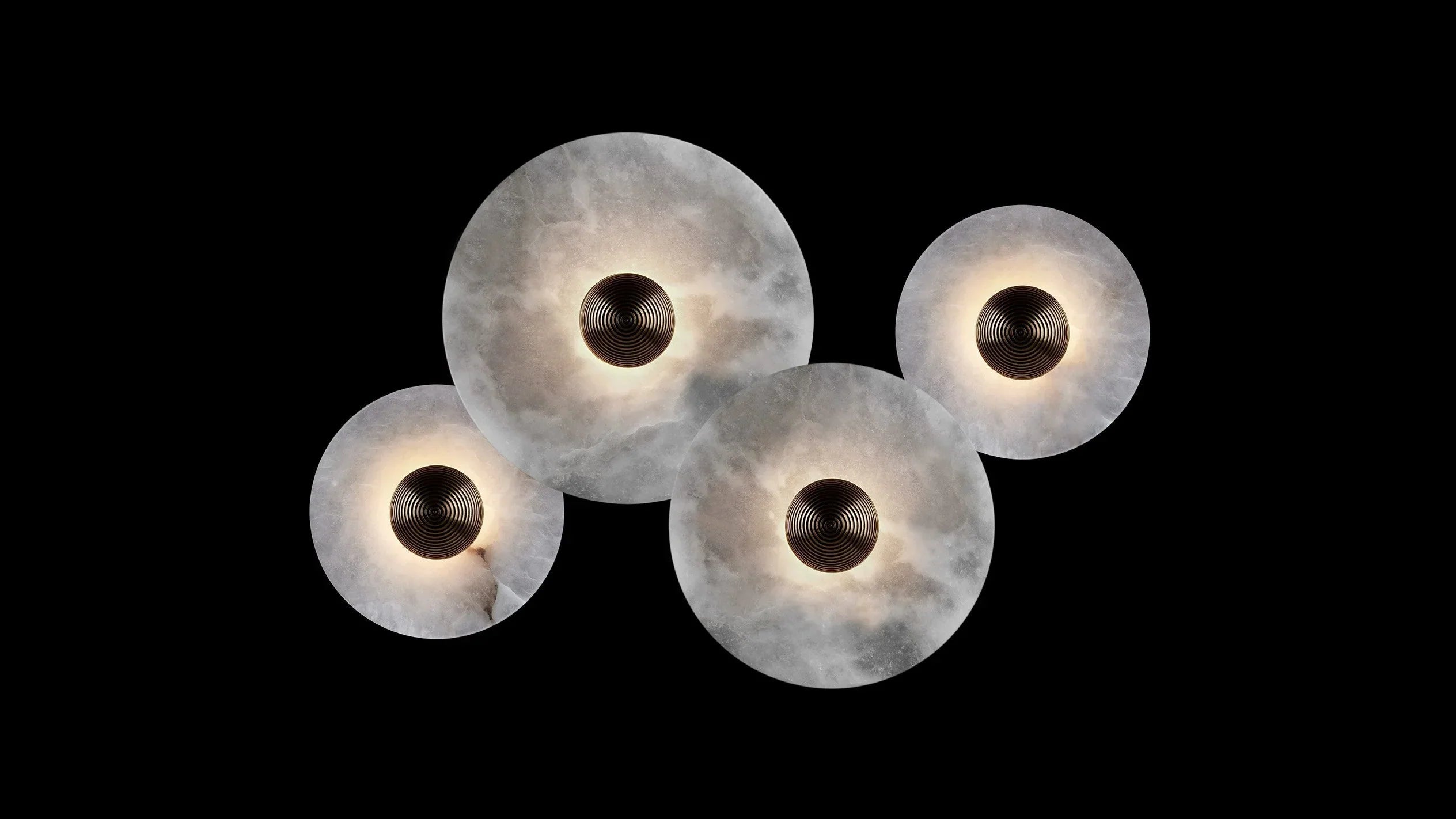 Median Alabaster Flush mount - 4 Surface - BronzeBlushlighting