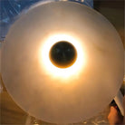 Median Alabaster Flush mount Wall Sconce - Bronze11''DBlushlighting