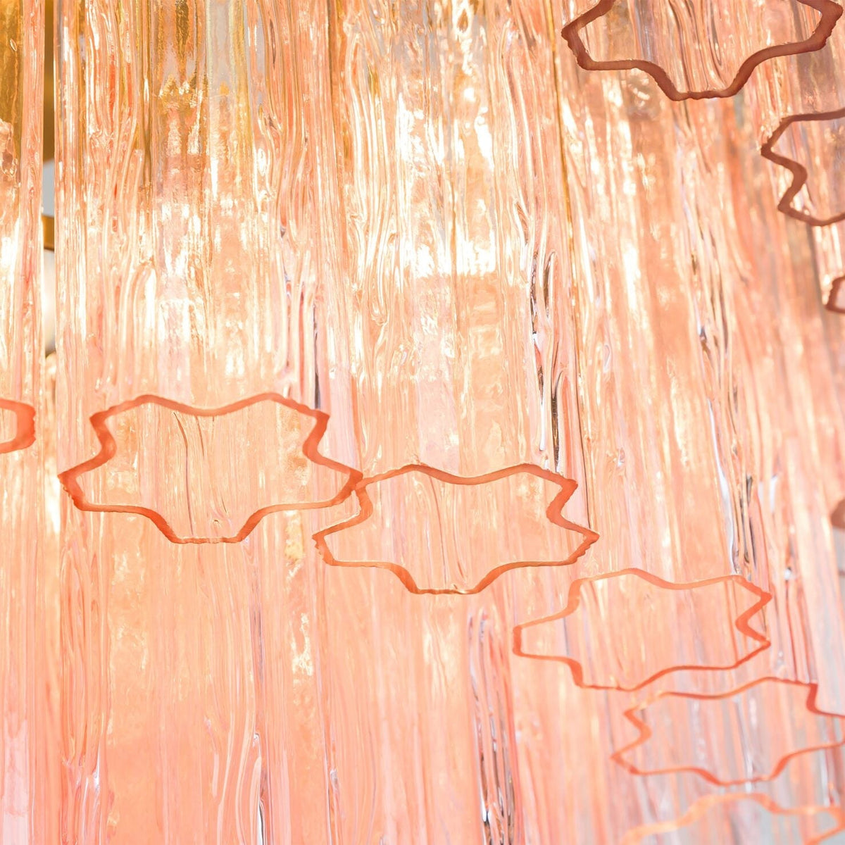 Medium Treviso Murano Chandelier 28" - Pink28"Blushlighting