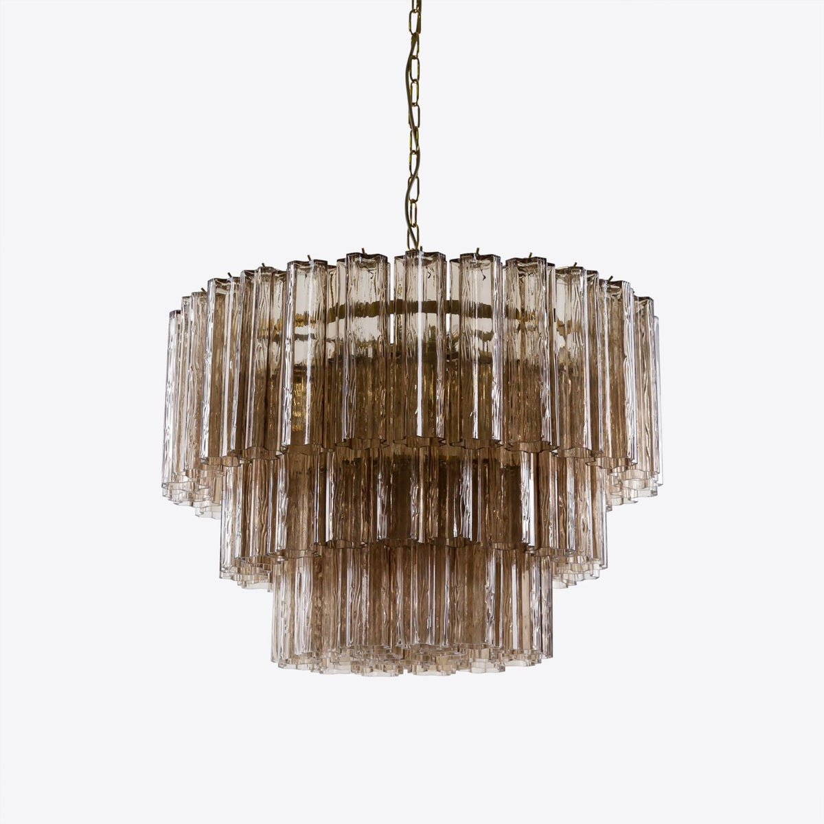 Medium Treviso Murano Chandelier 28" - Smoked Quartz28"Blushlighting