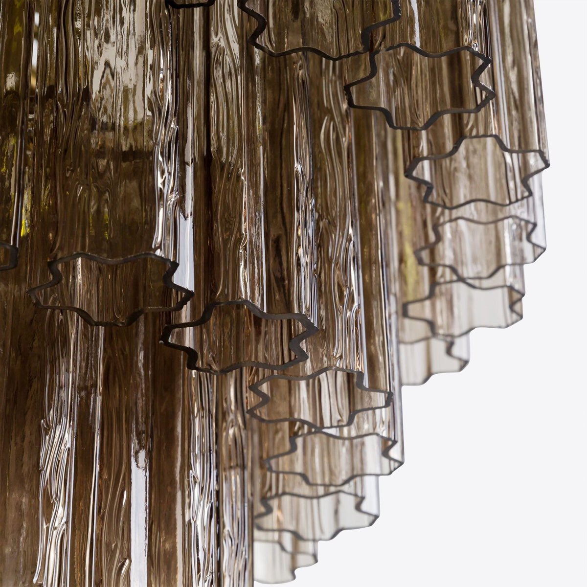 Medium Treviso Murano Chandelier 28" - Smoked Quartz28"Blushlighting