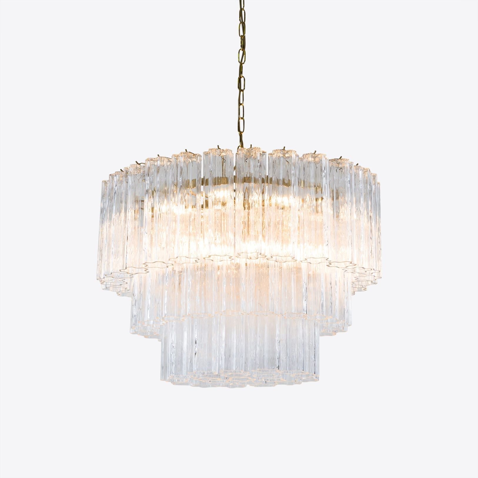 Medium Treviso Murano Chandelier 28" - Clear28"Blushlighting