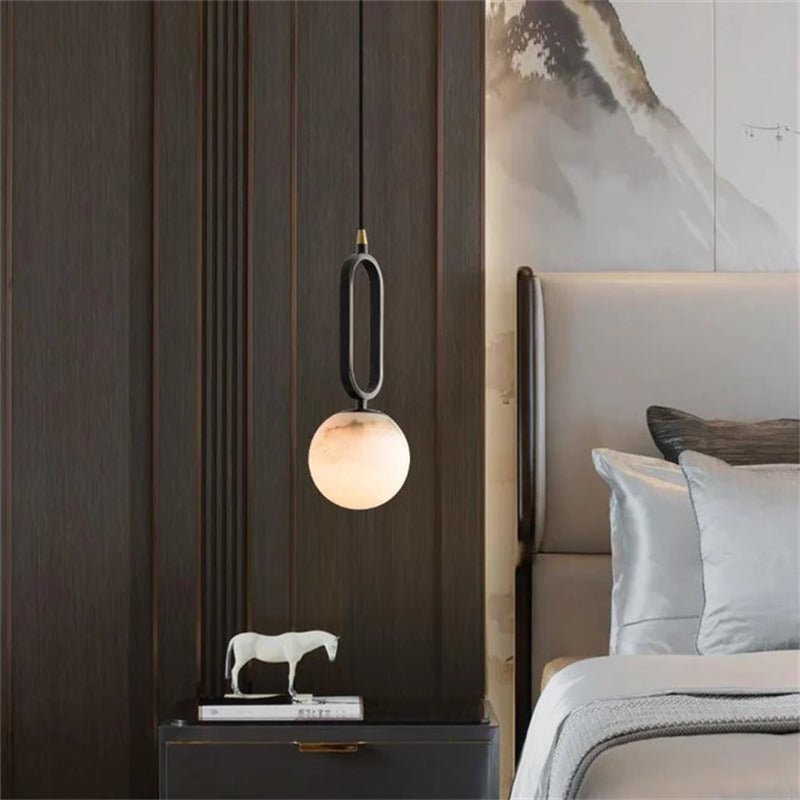 Merlin Phoenix Alabaster Sphere Pendant Light, Modern Pendant Lighting - Blushlighting