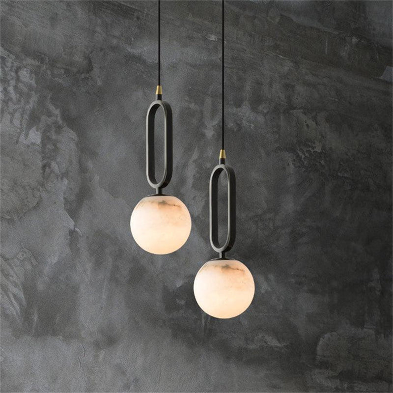 Merlin Phoenix Alabaster Sphere Pendant Light, Modern Pendant Lighting - Blushlighting