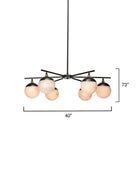 Metro Alabaster 6 Light Chandelier - Blushlighting