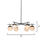 Metro Alabaster 6 Light Chandelier-chandeliers for dining room,chandeliers for stairways,chandeliers for foyer,chandeliers for bedrooms,chandeliers for kitchen,chandeliers for living room-Blushlighting