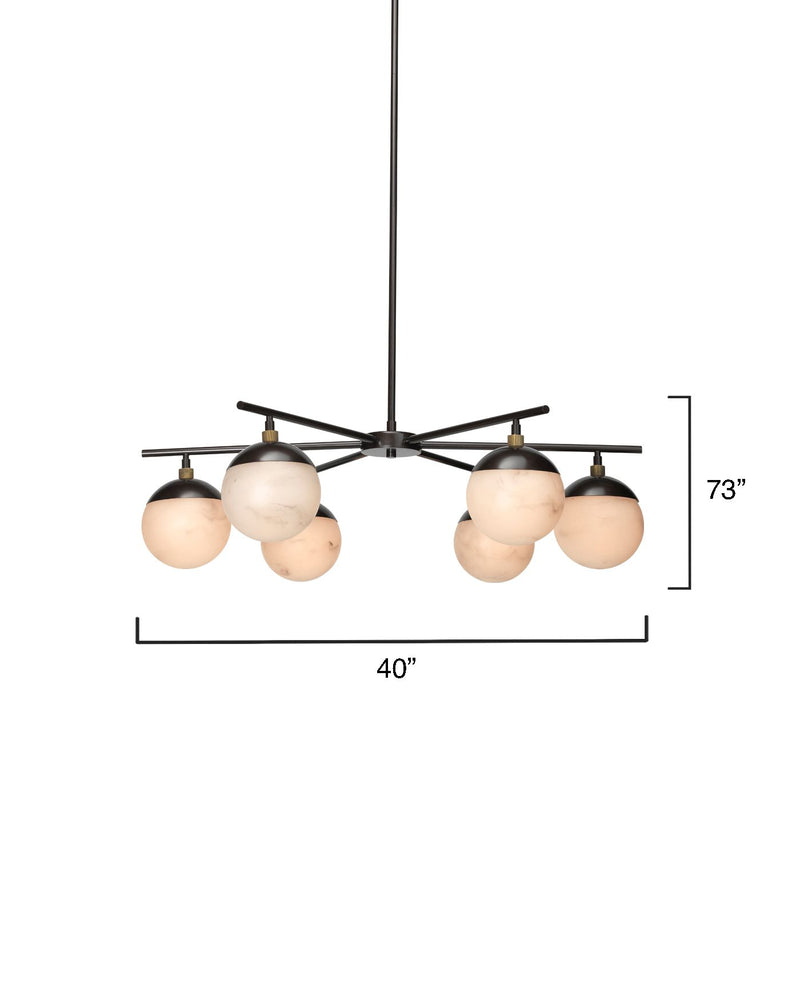 Metro Alabaster 6 Light Chandelier-chandeliers for dining room,chandeliers for stairways,chandeliers for foyer,chandeliers for bedrooms,chandeliers for kitchen,chandeliers for living room-Blushlighting