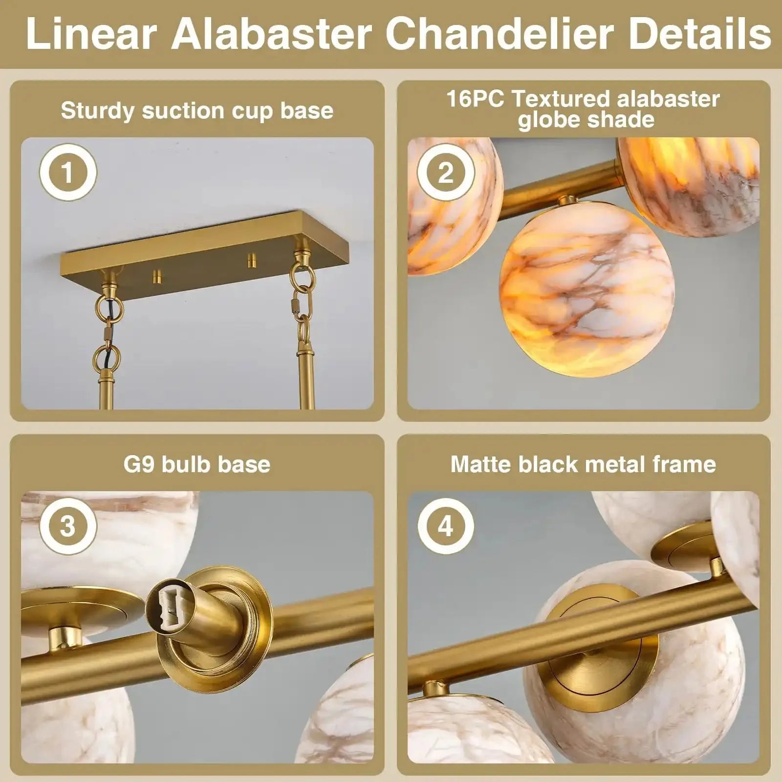 Mid Century Modern Sputnik 12 Light Gold Alabaster Globe Chandelier - Blushlighting