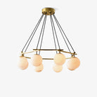 Miira Alabaster Chandelier with 3/6/8 heads - 3 heads 21.6" x H 59"/ Dia 55cm x H 150cmBrass & White AlabasterBlushlighting
