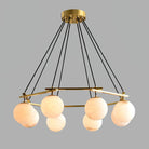 Miira Alabaster Chandelier with 3/6/8 heads - 3 heads 21.6" x H 59"/ Dia 55cm x H 150cmBrass & White AlabasterBlushlighting