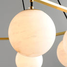Miira Alabaster Chandelier with 3/6/8 heads - 3 heads 21.6" x H 59"/ Dia 55cm x H 150cmBrass & White AlabasterBlushlighting