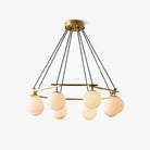 Miira Alabaster Chandelier with 3/6/8 heads - 3 heads 21.6" x H 59"/ Dia 55cm x H 150cmBrass & White AlabasterBlushlighting
