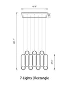 Mila Chandelier - Rectangle-5 Lights ( L 27.5" × W 3.93" × H 98.5" )BlackBlushlighting