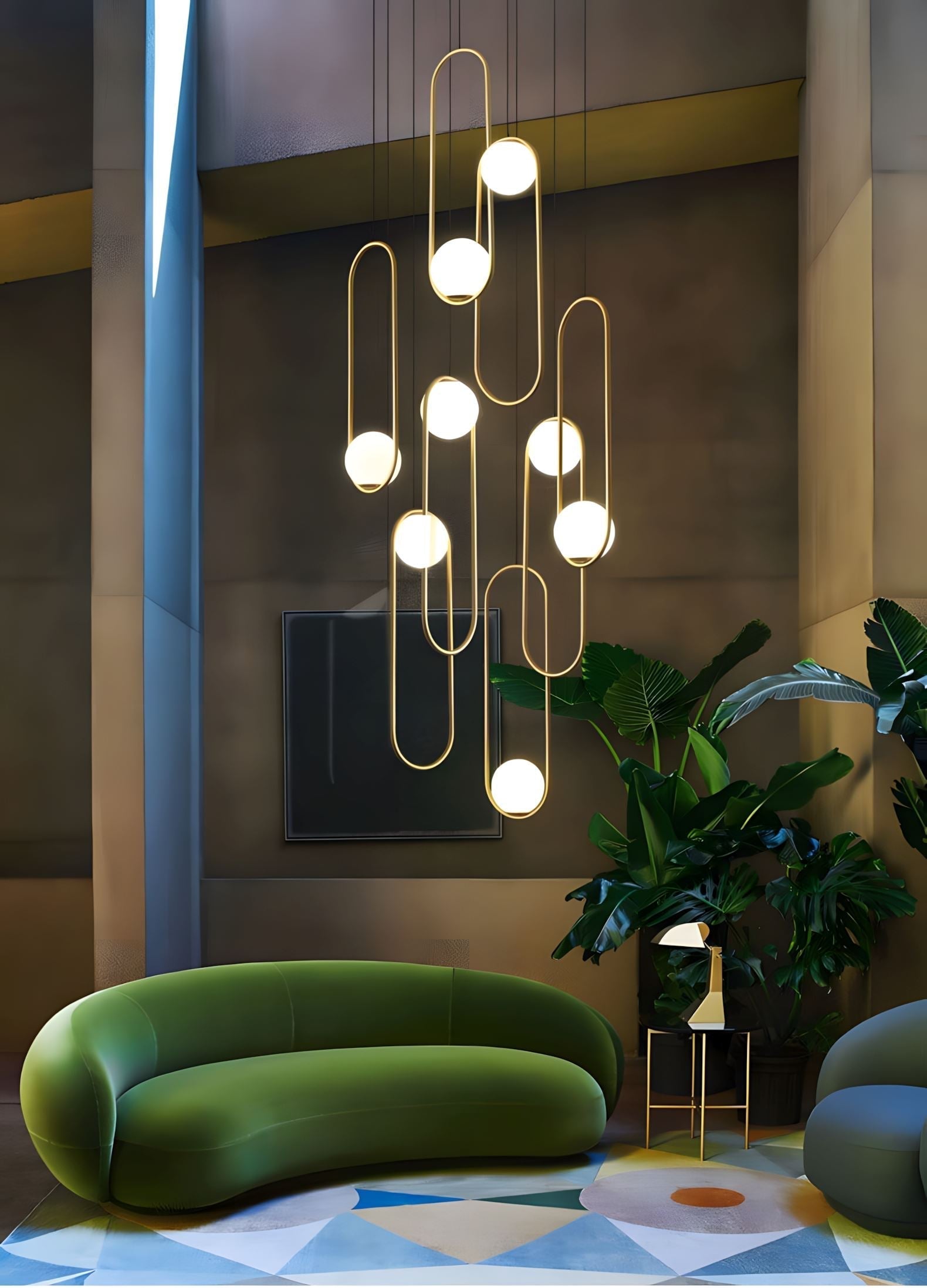 Mila Chandelier - Round-7 Lights ( ∅ 23.6"× H 137.7" )GoldBlushlighting