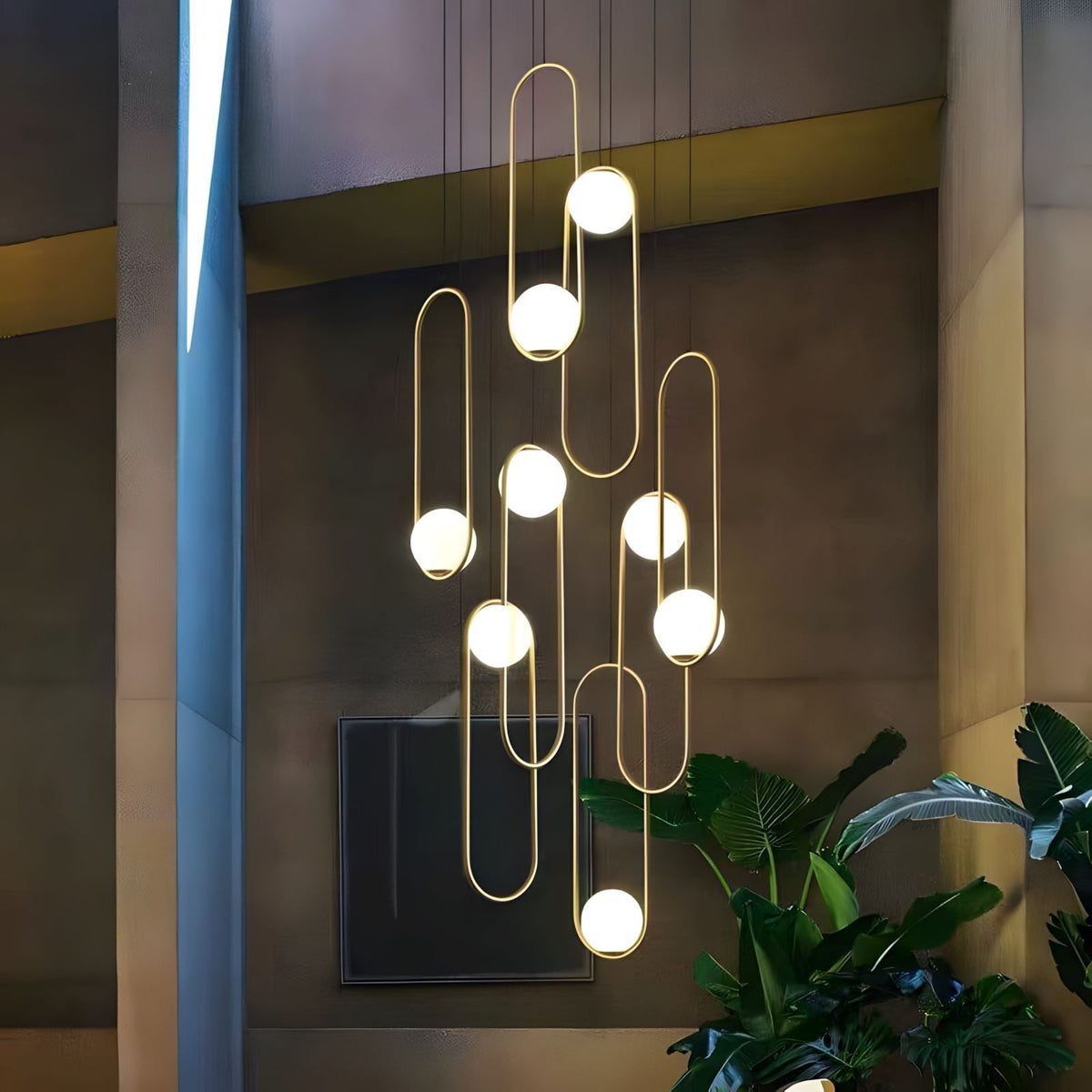 Mila Chandelier - Round-5 Lights ( ∅ 19.6"× H 98.5" )BlackBlushlighting