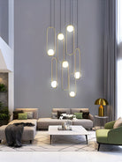 Mila Chandelier - Round-5 Lights ( ∅ 19.6"× H 98.5" )GoldBlushlighting