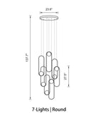 Mila Chandelier - Rectangle-7 Lights ( L 40.5" × W 3.93" × H 137.7" )BlackBlushlighting