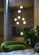 Mila Chandelier-Lighting-Blushlighting-Round-7 Lights ( ∅ 23.6"× H 137.7" )-Gold-Blushlighting