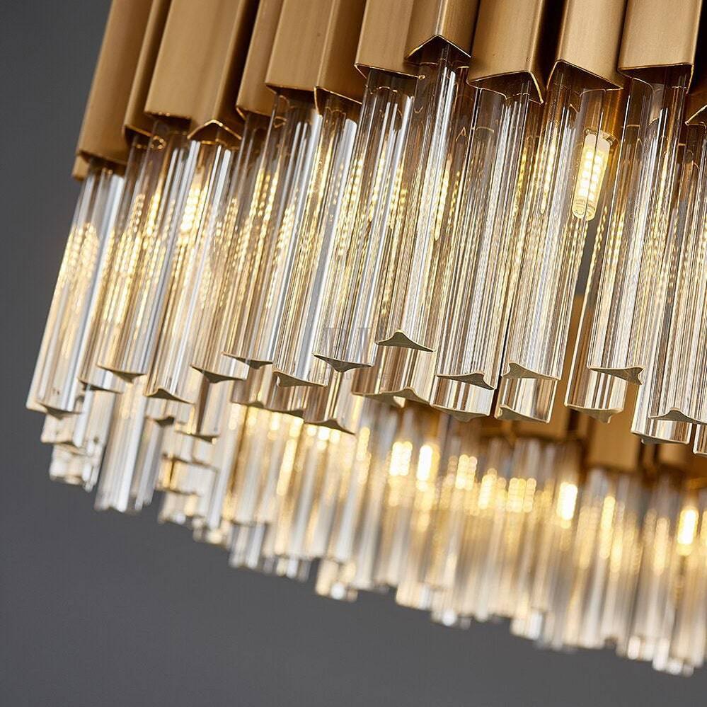 Milano Brushed Gold Crystal Chandelier - D32"Blushlighting