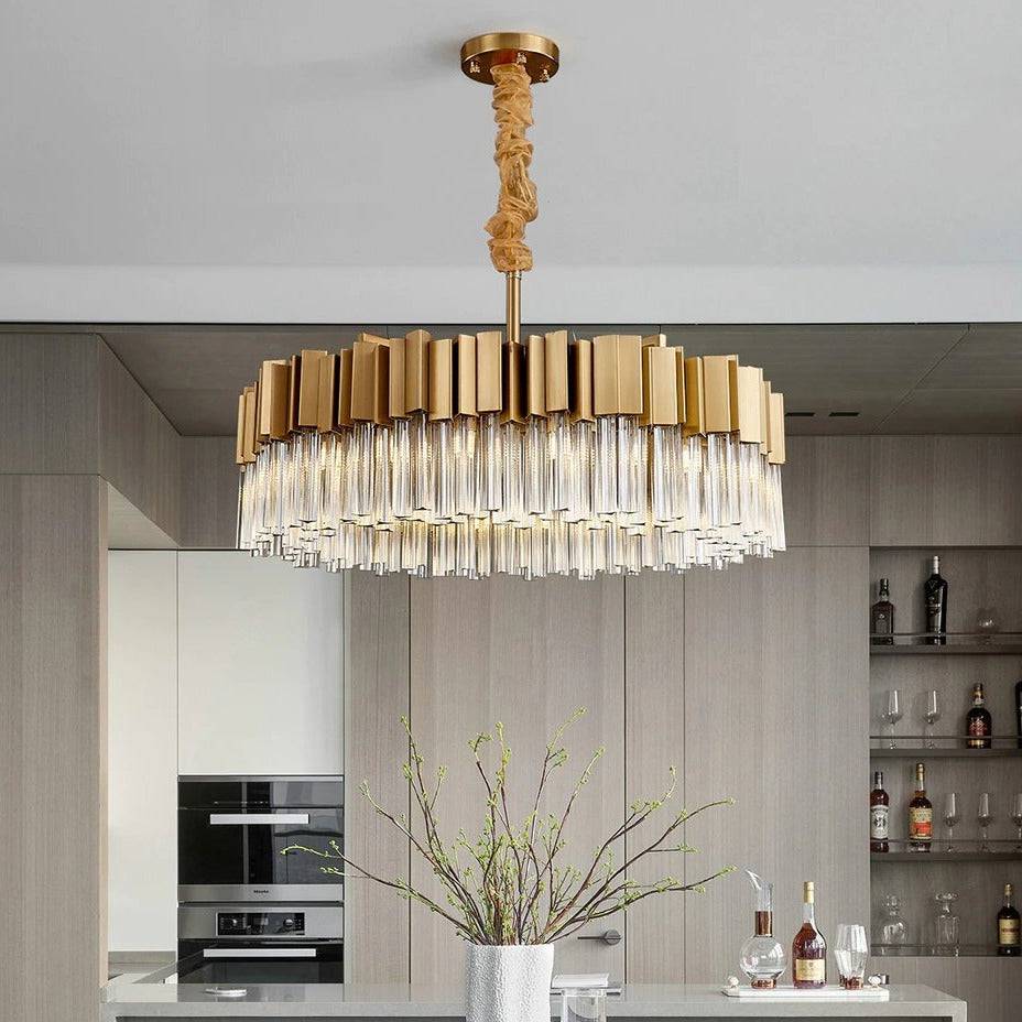 Milano Brushed Gold Crystal Chandelier - D40"Blushlighting