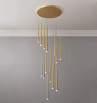 Minimalism Foyer Staircase Chandelier Ceiling Pendant Lighting Fixture For Living Room Entryway In Gold/ Black Finish - 6 Lights/ D11.8"*H78.7"GoldWarm LightBlushlighting