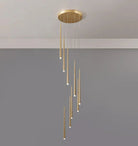 Minimalism Foyer Staircase Chandelier Ceiling Pendant Lighting Fixture For Living Room Entryway In Gold/ Black Finish - Blushlighting
