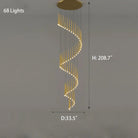 Minimalism Foyer Staircase Chandelier Ceiling Pendant Lighting Fixture For Living Room Entryway In Gold/ Black Finish - Blushlighting