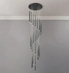 Minimalism Foyer Staircase Chandelier Ceiling Pendant Lighting Fixture For Living Room Entryway In Gold/ Black Finish - 6 Lights/ D11.8"*H78.7"GoldWarm LightBlushlighting