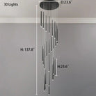 Minimalism Foyer Staircase Chandelier Ceiling Pendant Lighting Fixture For Living Room Entryway In Gold/ Black Finish - Blushlighting