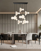 Minimalist Antique Alabaster Cluster Pendant Light Fixtures 6" Wide - 1P-D15CM/D5.91"White + Black RodBlushlighting