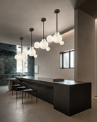 Minimalist Antique Alabaster Cluster Pendant Light Fixtures 6" Wide - 1P-D15CM/D5.91"White + Black RodBlushlighting
