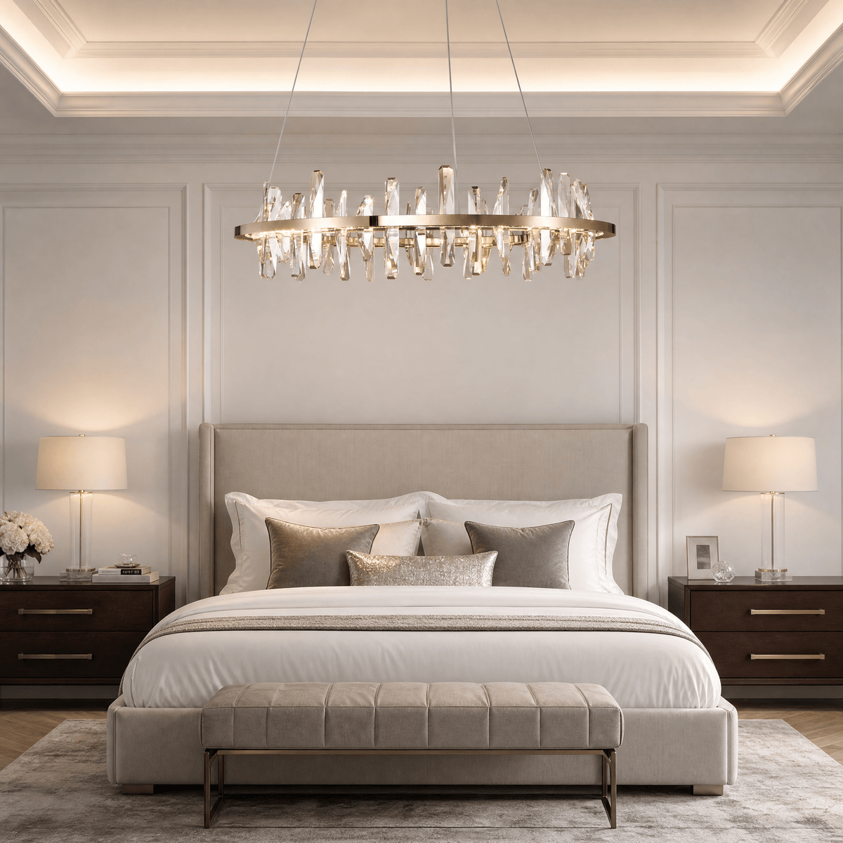Mira Ring Crystal Chandelier - Ø31.5" × H9.8" (Ø80 × H25 cm)Blushlighting