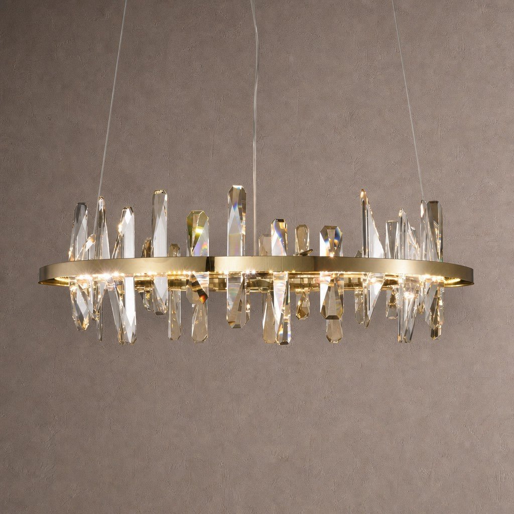 Mira Ring Crystal Chandelier - Ø31.5" × H9.8" (Ø80 × H25 cm)Blushlighting