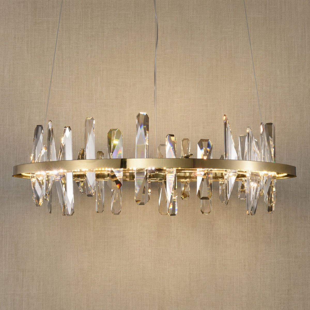 Mira Ring Crystal Chandelier - Ø31.5" × H9.8" (Ø80 × H25 cm)Blushlighting