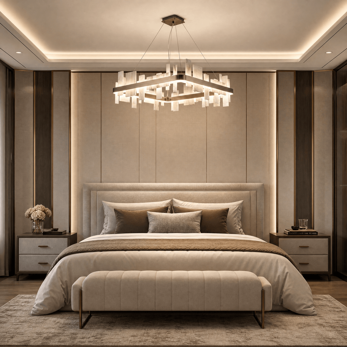 Mirage Natural Stone Chandelier 31" - Blushlighting