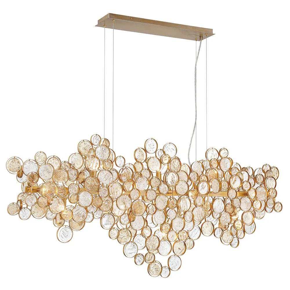Mirella Trento Clustered Glass Linear Chandelier - 55.8”GoldBlushlighting