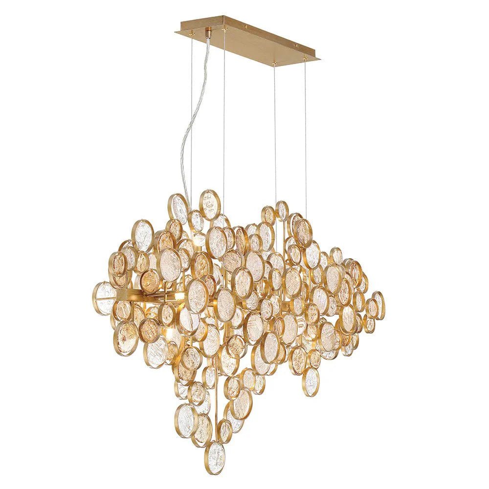 Mirella Trento Clustered Glass Linear Chandelier - 40.3”GoldBlushlighting
