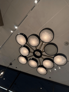 Modern 10-Light Round Alabaster Cluster Chandelier for Low-ceiling - D44"*H42"(D111.76cm*H106.68cm)Warm LightBlushlighting
