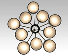 Modern 10-Light Round Alabaster Cluster Chandelier for Low-ceiling - D44"*H42"(D111.76cm*H106.68cm)Warm LightBlushlighting