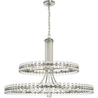 Modern 2/3 Ring Glass Ball Chandelier for Low-ceiling - 2 Rings/D39.25"*H32.5"ChromeDimmable Warm LightBlushlighting