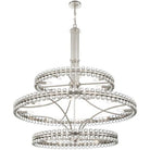 Modern 2/3 Ring Glass Ball Chandelier for Low-ceiling - 3 Rings/D48"*H52"/57kgChromeDimmable Warm LightBlushlighting