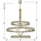 Modern 2/3 Ring Glass Ball Chandelier for Low-ceiling - 3 Rings/D48"*H52"/57kgBrassDimmable Warm LightBlushlighting
