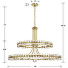 Modern 2/3 Ring Glass Ball Chandelier for Low-ceiling - 2 Rings/D39.25"*H32.5"BrassDimmable Warm LightBlushlighting
