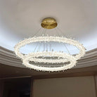 Modern 3 - Ring Halo Crystal Chandelier for Living Room/Bedroom - 1 Ring/D19.7"*H118.1"Warm LightBlushlighting