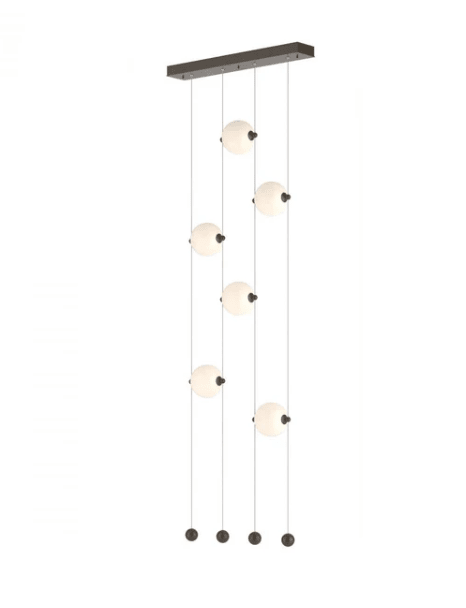 Modern 6 - Light Vertical Glass Globe Ceiling Chandelier - L27.5"*W4.5"*H220"(69.85cm*W11.43cm*H558.8cm)Warm LightBlushlighting