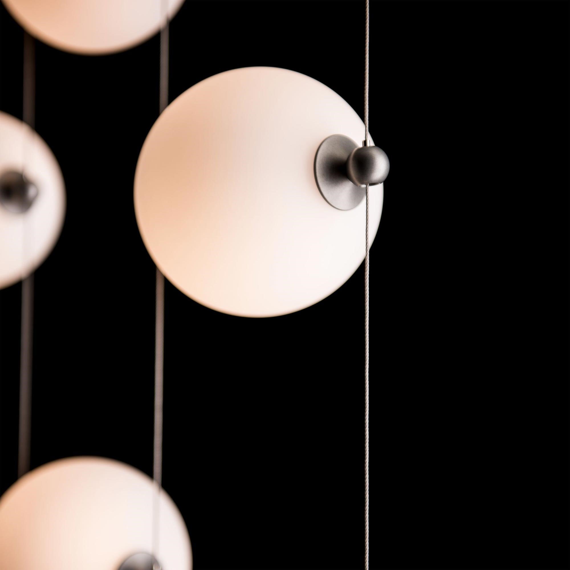 Modern 6 - Light Vertical Glass Globe Ceiling Chandelier - L27.5"*W4.5"*H220"(69.85cm*W11.43cm*H558.8cm)Warm LightBlushlighting