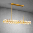 Modern 72" Rectangle K9 Crystal Chandelier for Dining Room - 72inGoldBlushlighting